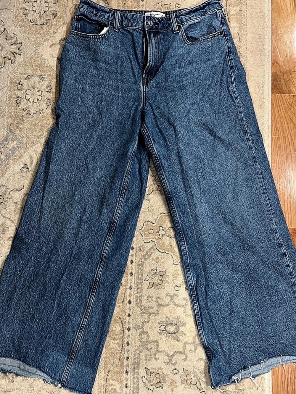 Abercrombie & Fitch Women's Wide Leg Jeans in Blue